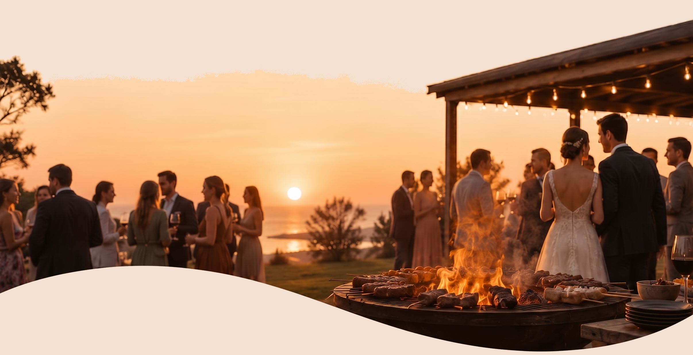 Barbecue sunset celebration